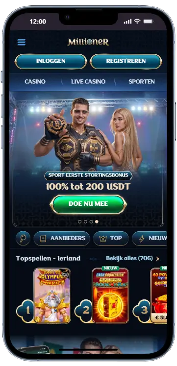Homepagina van Millioner Casino
